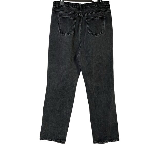 PrettyLittleThings Jeans Black Denim Holes Distressed High Rise Size‎ 8 Straight - Picture 6 of 10